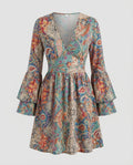 Boho Casual Dress Women Wrap Dress
