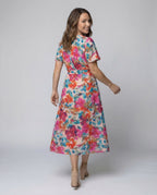Leisure Dress Women Midi Dress Kimono - Back View