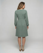 Casual Dress Women Knitted Dress A-Line - Back View