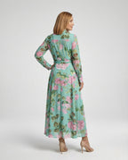 Flower Dress Maxi Dress Women Chiffon - Back View