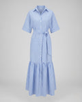 Maxi Dress Women's Shirt Dress with Belt