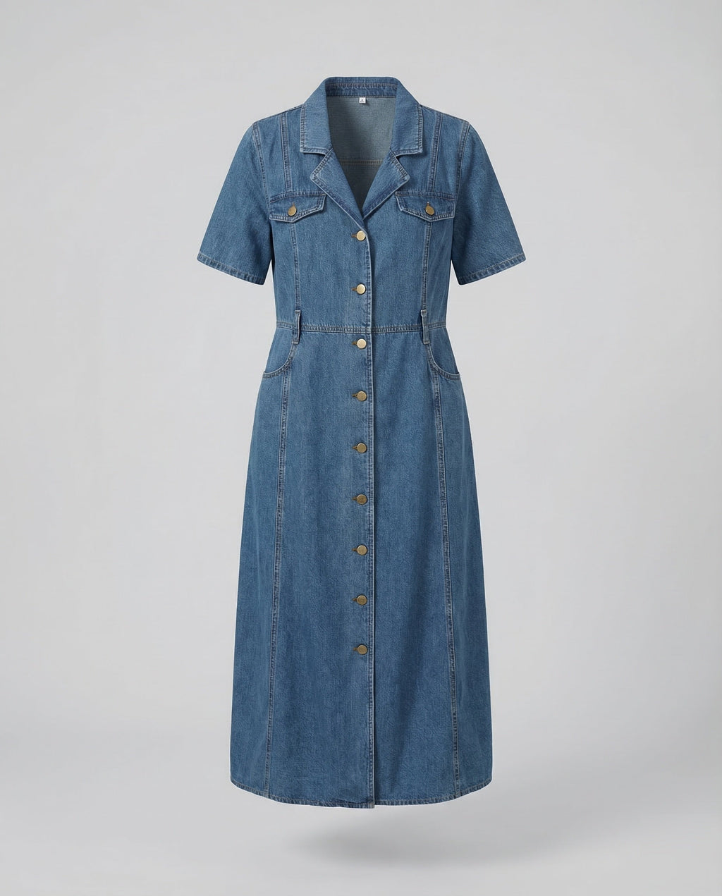 Leisure Dress Women Denim Midi Dress