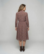 Maxi Dress Women Bow Collar - Back View