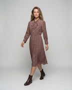 Maxi Dress Women Bow Collar - Front View