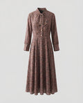 Maxi Dress Women Bow Collar