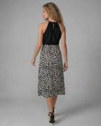 Casual Dress Women Halter Midi Dress - Back View