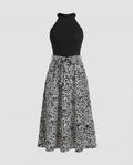Casual Dress Women Halter Midi Dress