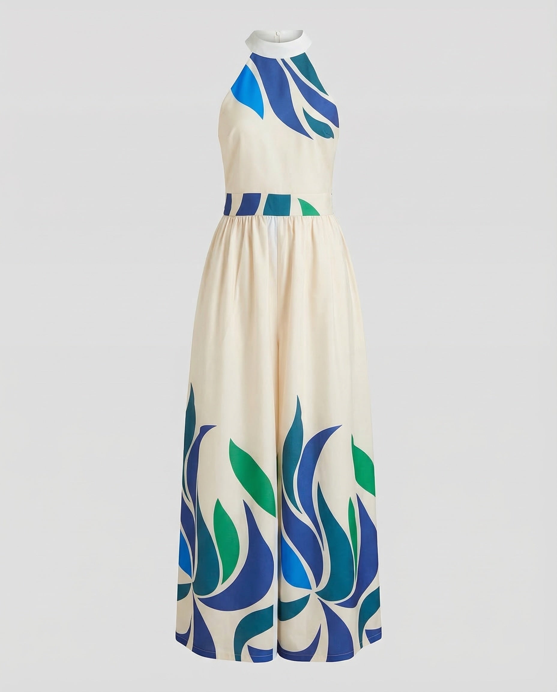 Sleeveless Maxi Dress Women's Stand Collar Gathered Skirt
