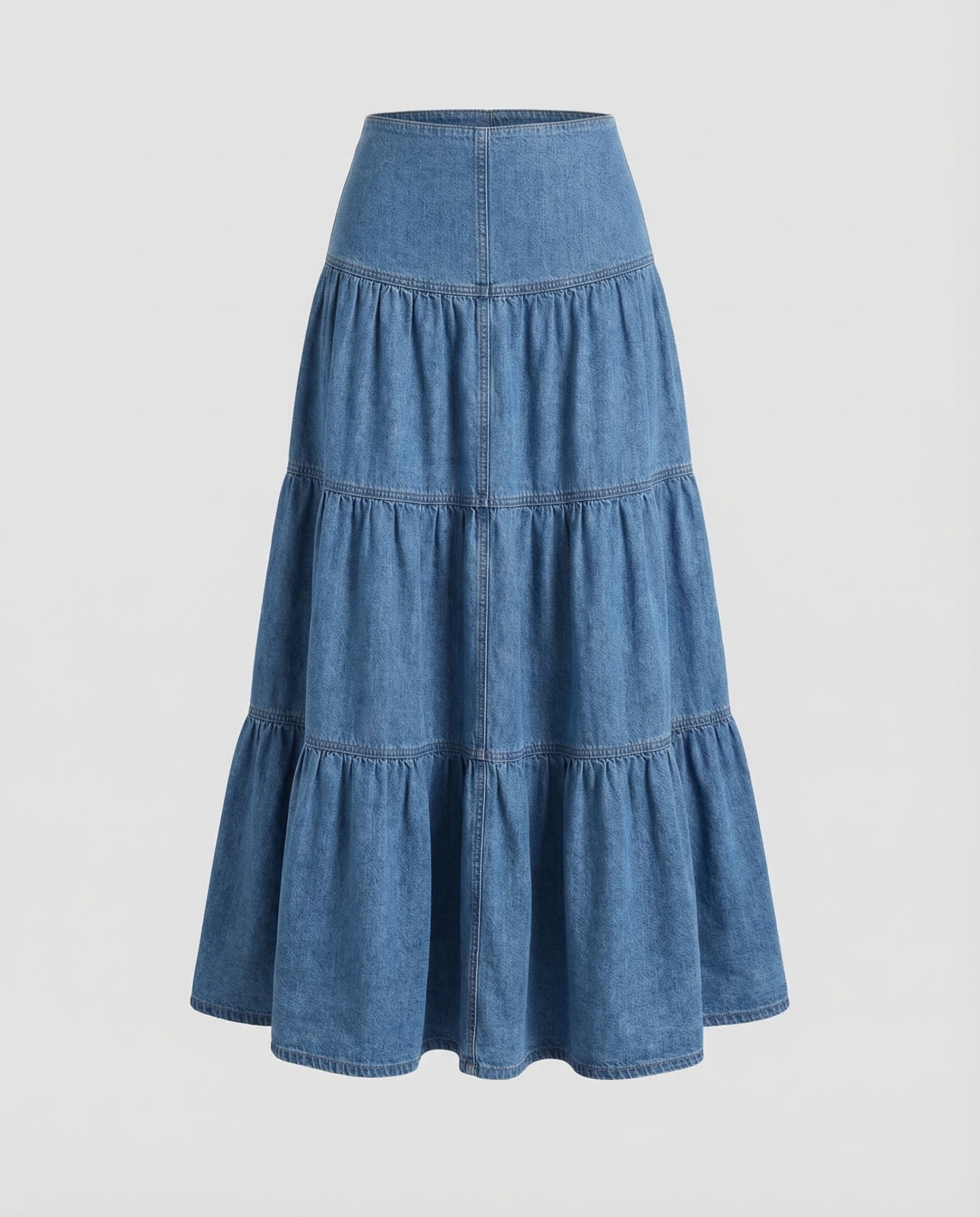 Boho Maxi Dress Denim Light Women