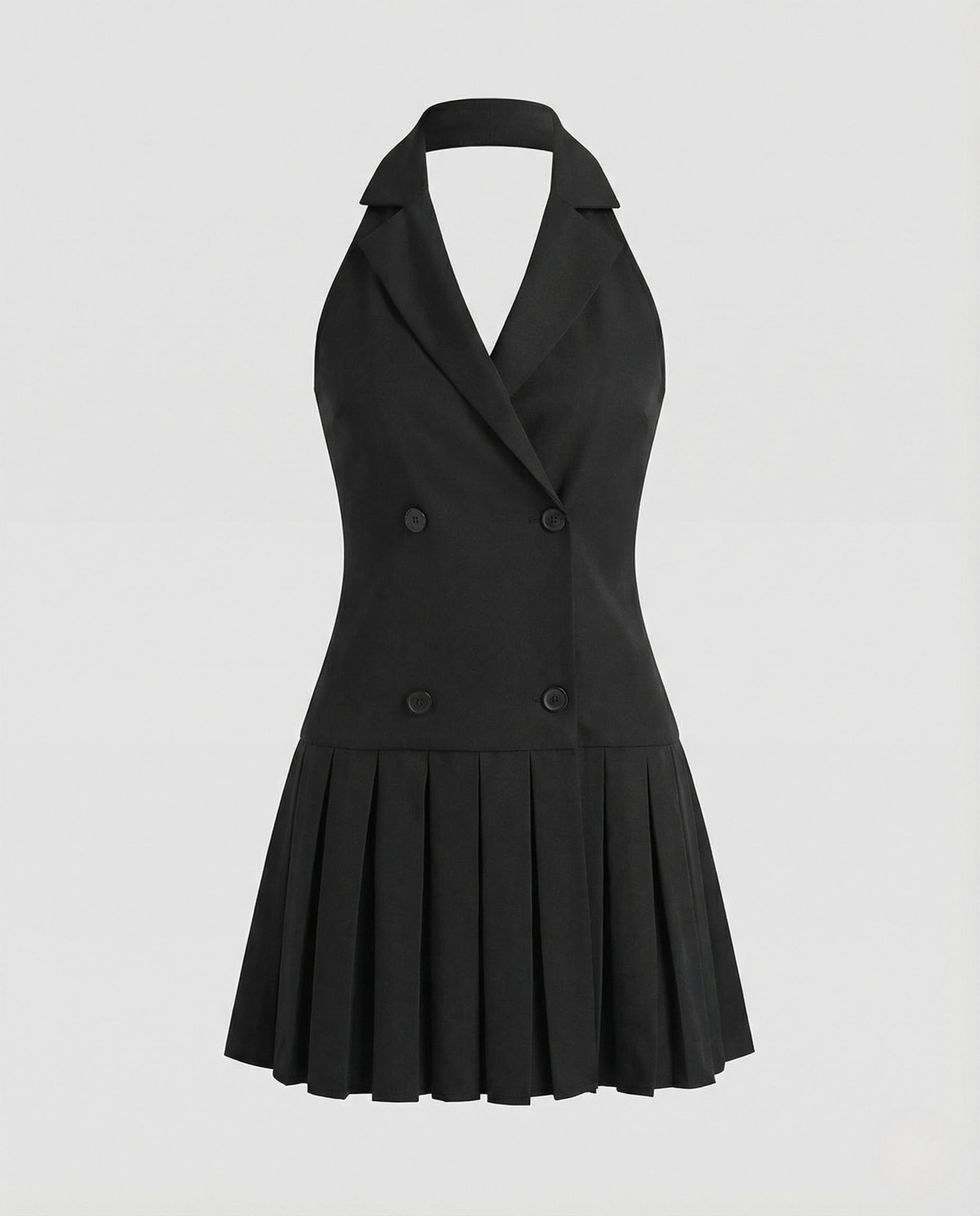 Blazer Mini Dress Double-Breasted Sleeveless Women