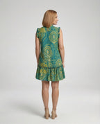 Ruffle Dress Sleeveless Boho Print Women - Back View