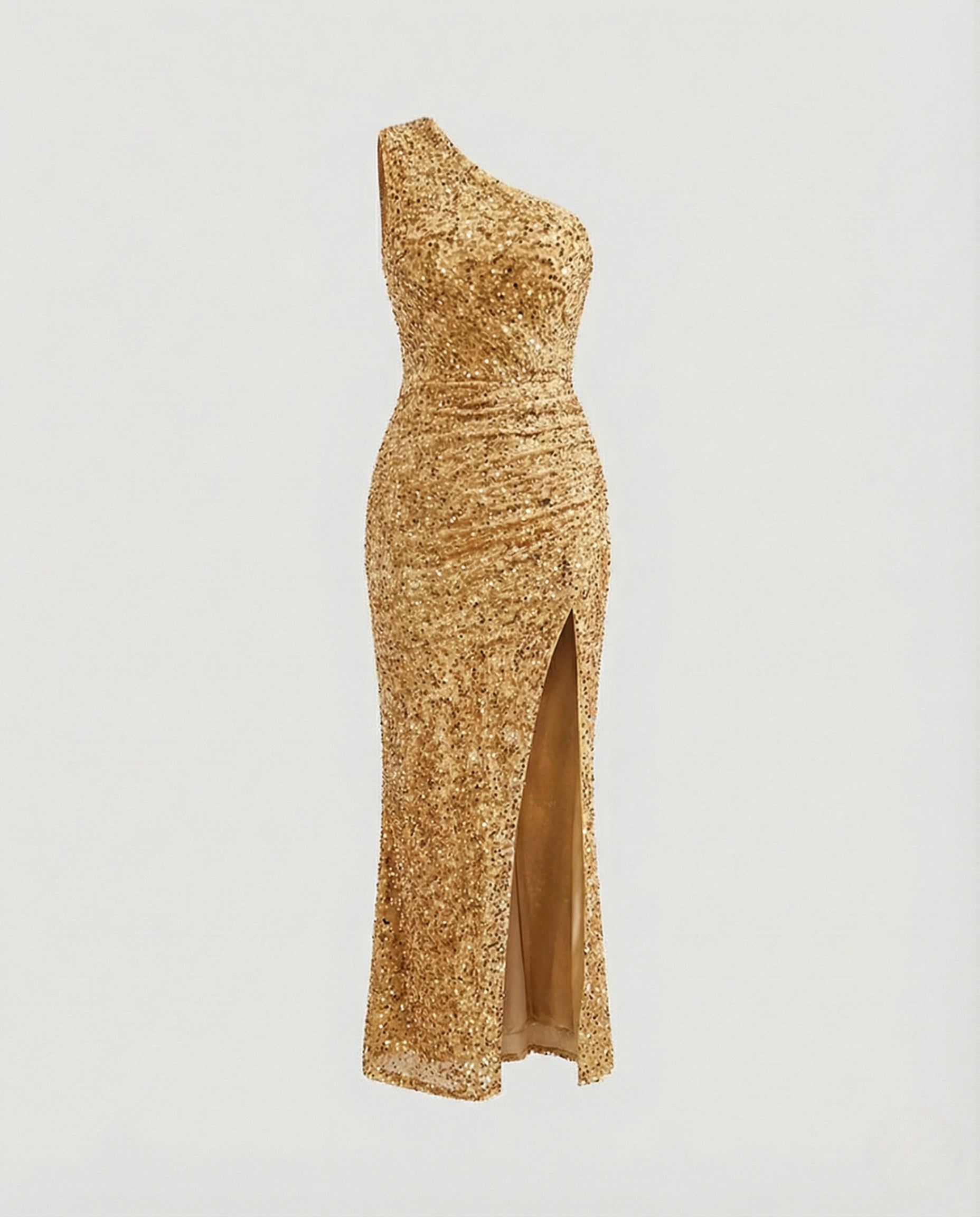 A Shoulder Maxi Dress Sequins Women