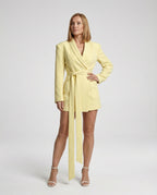Blazer Mini Dress Wrap Style Elegant Ladies - Front View