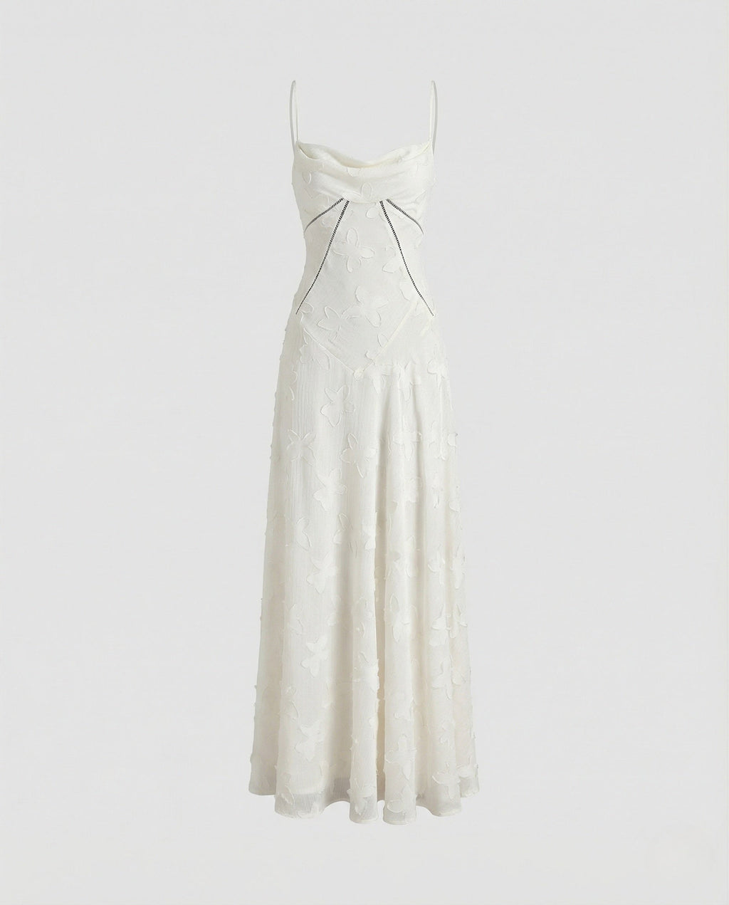 Elegant Maxi Dress with Flower Appliqué for Women