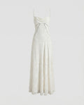 Elegant Maxi Dress with Flower Appliqué for Women