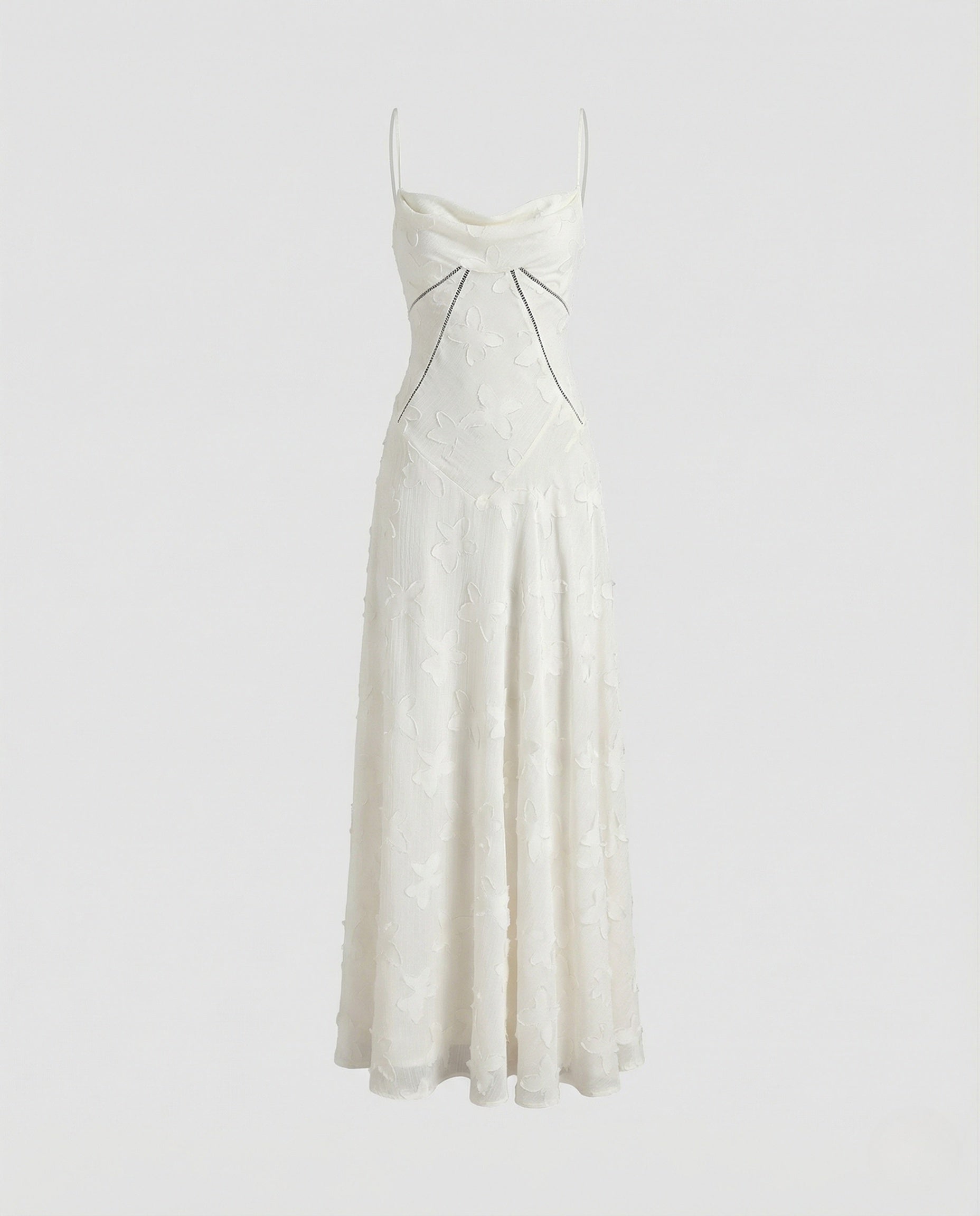 Elegant Maxi Dress with Flower Appliqué for Women