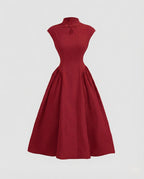 Figure-Hugging Midi Dress with Flared Skirt Ladies