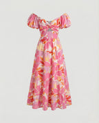 Carmen Maxi Dress with Puff Sleeves Women