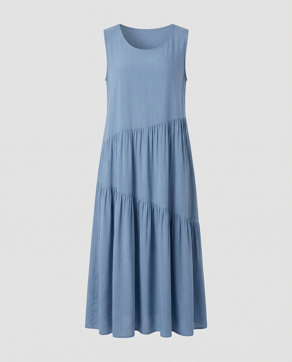 Maxi Dress Sleeveless with Tiered Skirt A-Line Women