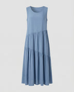 Maxi Dress Sleeveless with Tiered Skirt A-Line Women