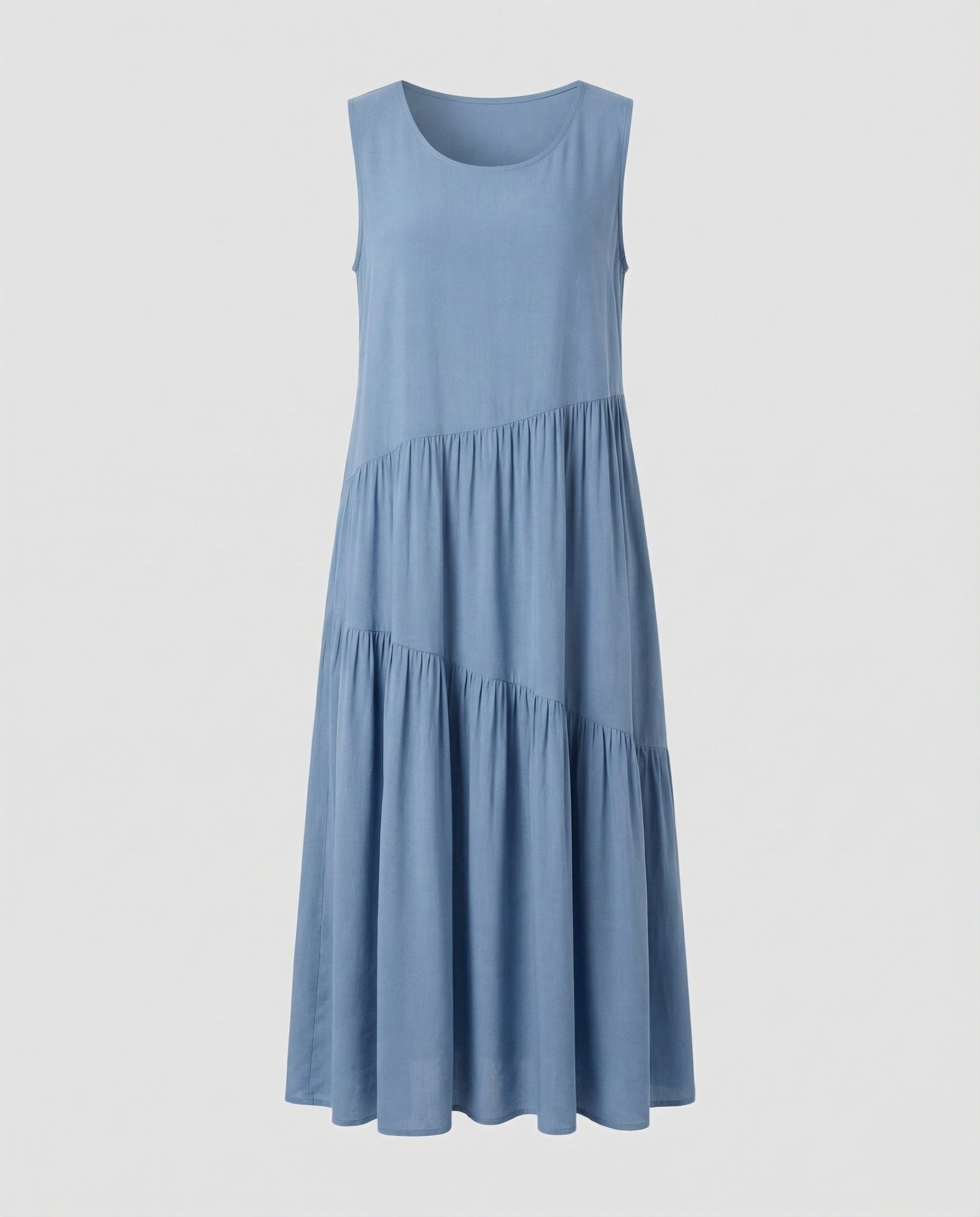 Maxi Dress Sleeveless with Tiered Skirt A-Line Women