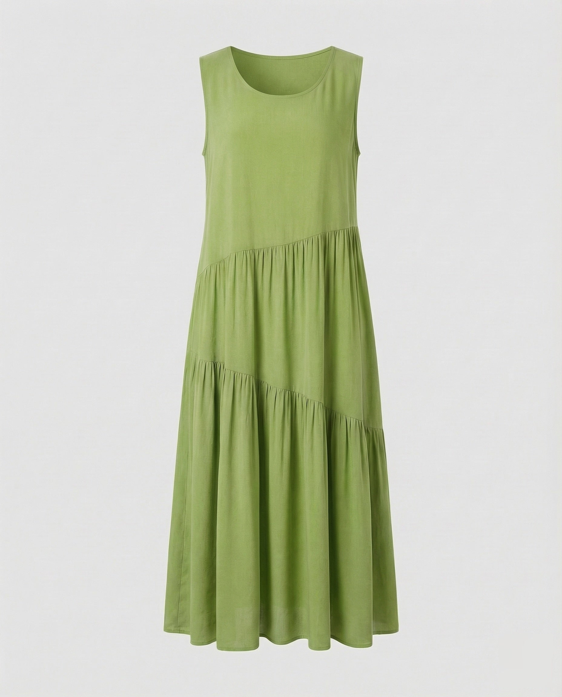 Maxi Dress Sleeveless with Tiered Skirt A-Line Women