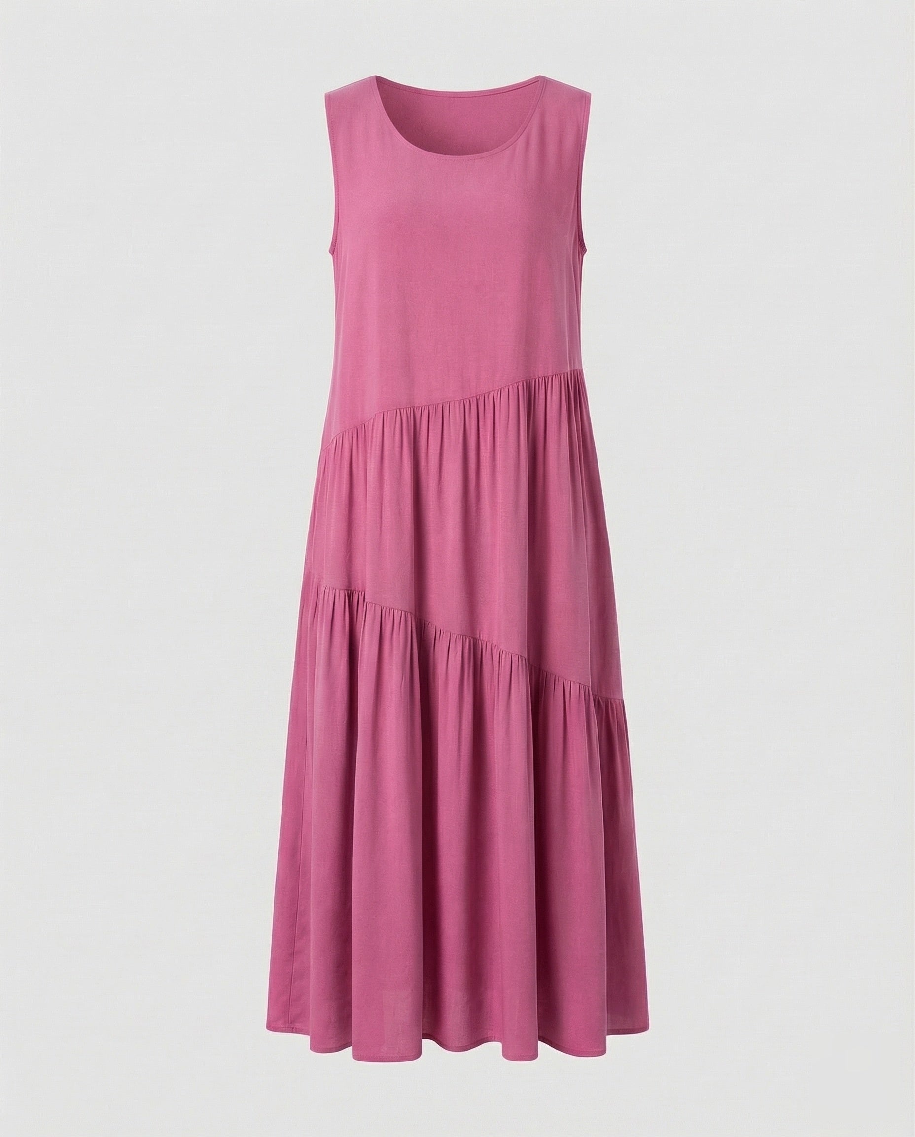Maxi Dress Sleeveless with Tiered Skirt A-Line Women