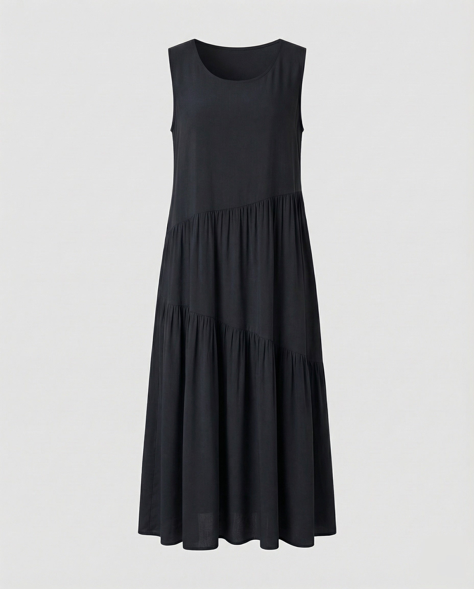 Maxi Dress Sleeveless with Tiered Skirt A-Line Women