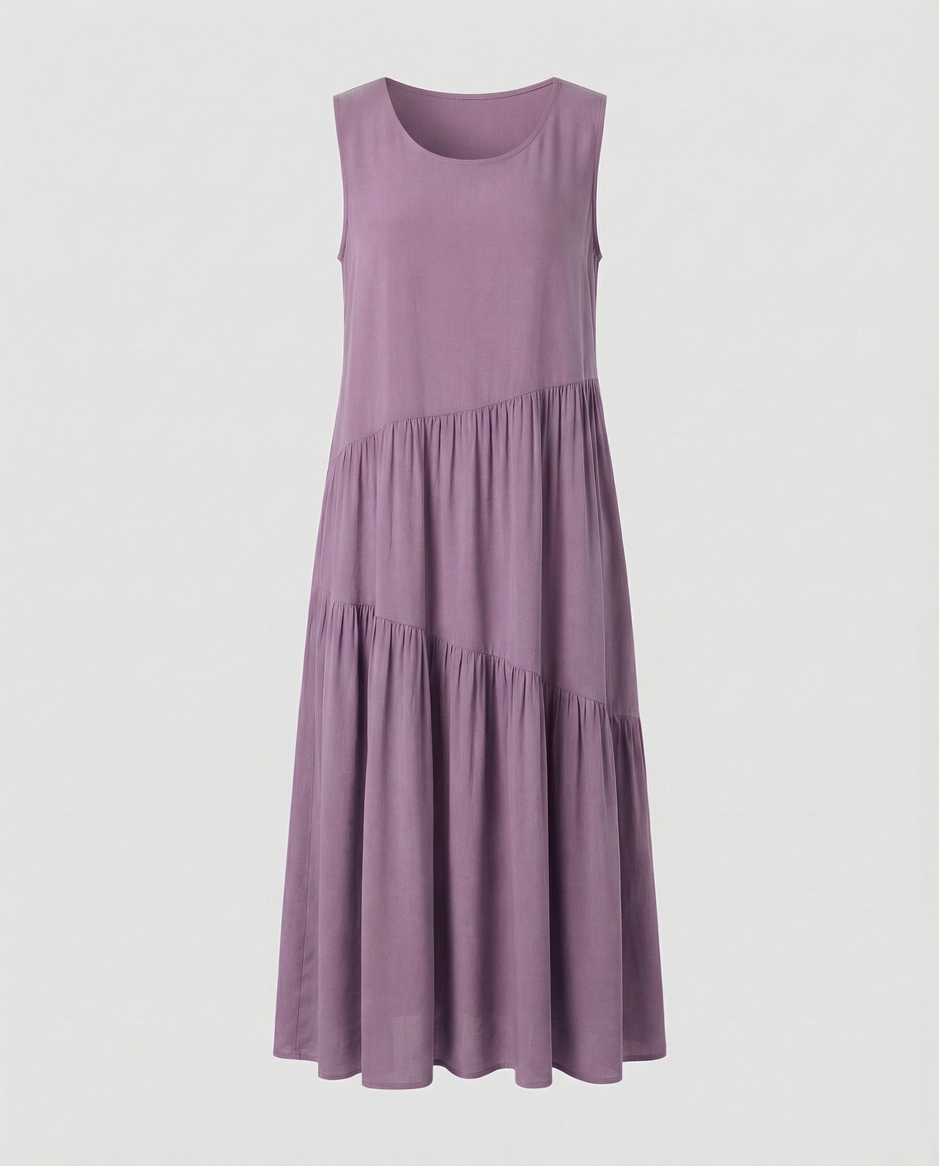 Maxi Dress Sleeveless with Tiered Skirt A-Line Women