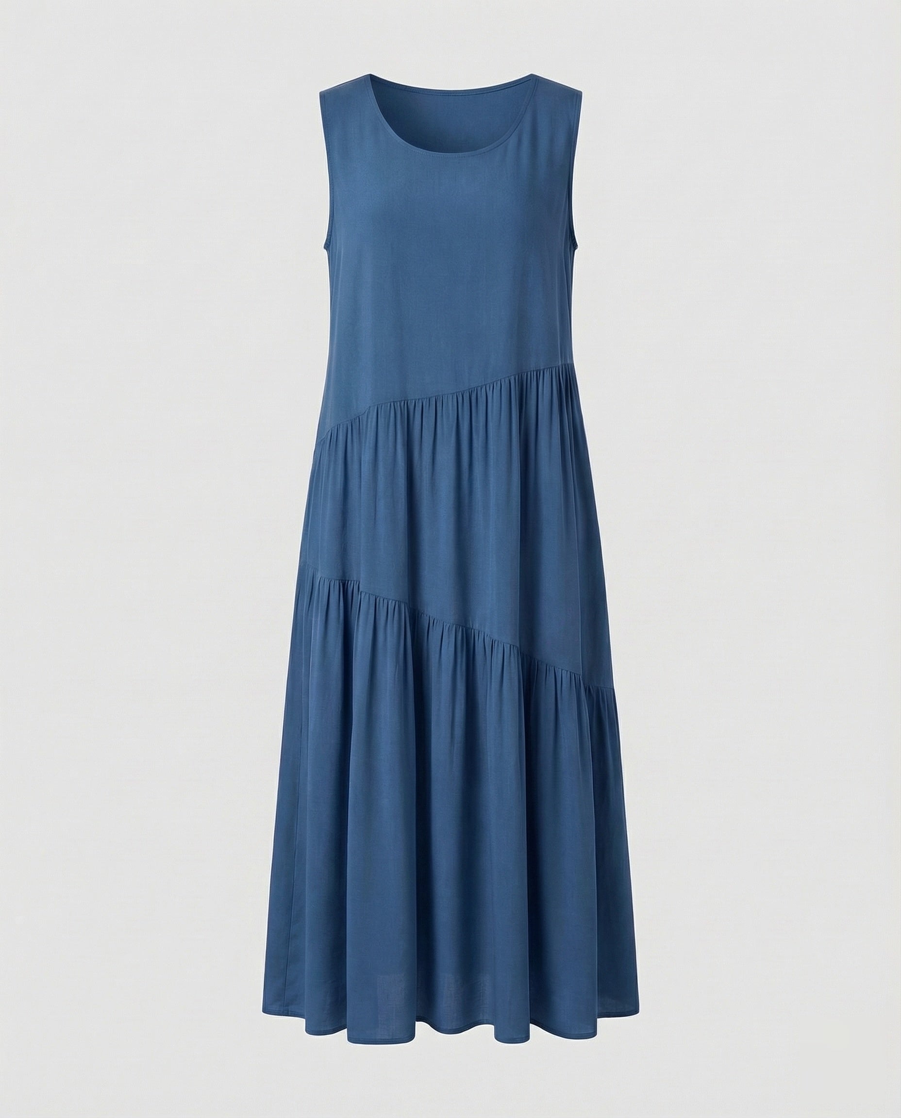 Maxi Dress Sleeveless with Tiered Skirt A-Line Women