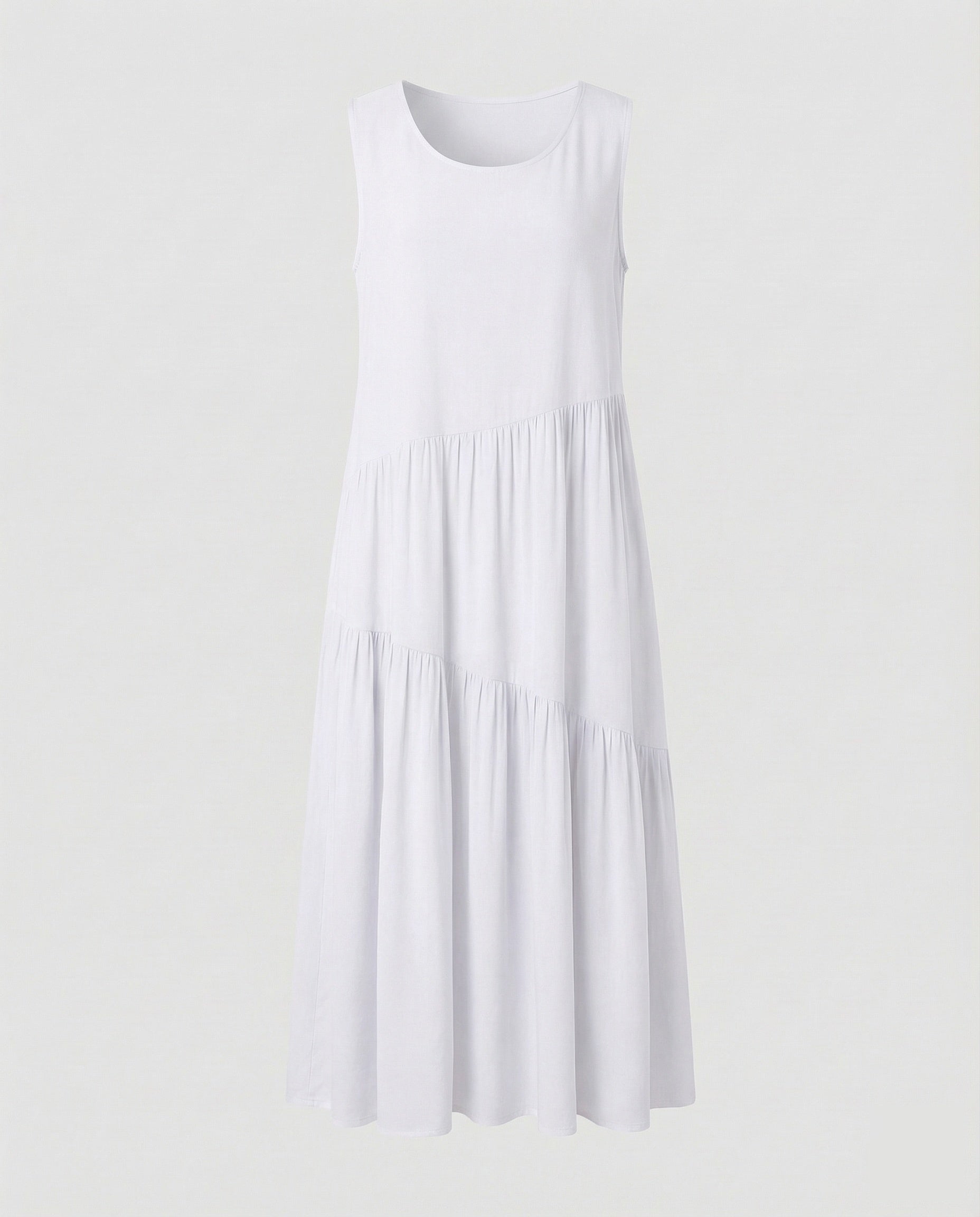 Maxi Dress Sleeveless with Tiered Skirt A-Line Women