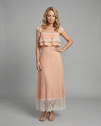 Boho Lace Maxi Dress with Ruffles Women - Front View
