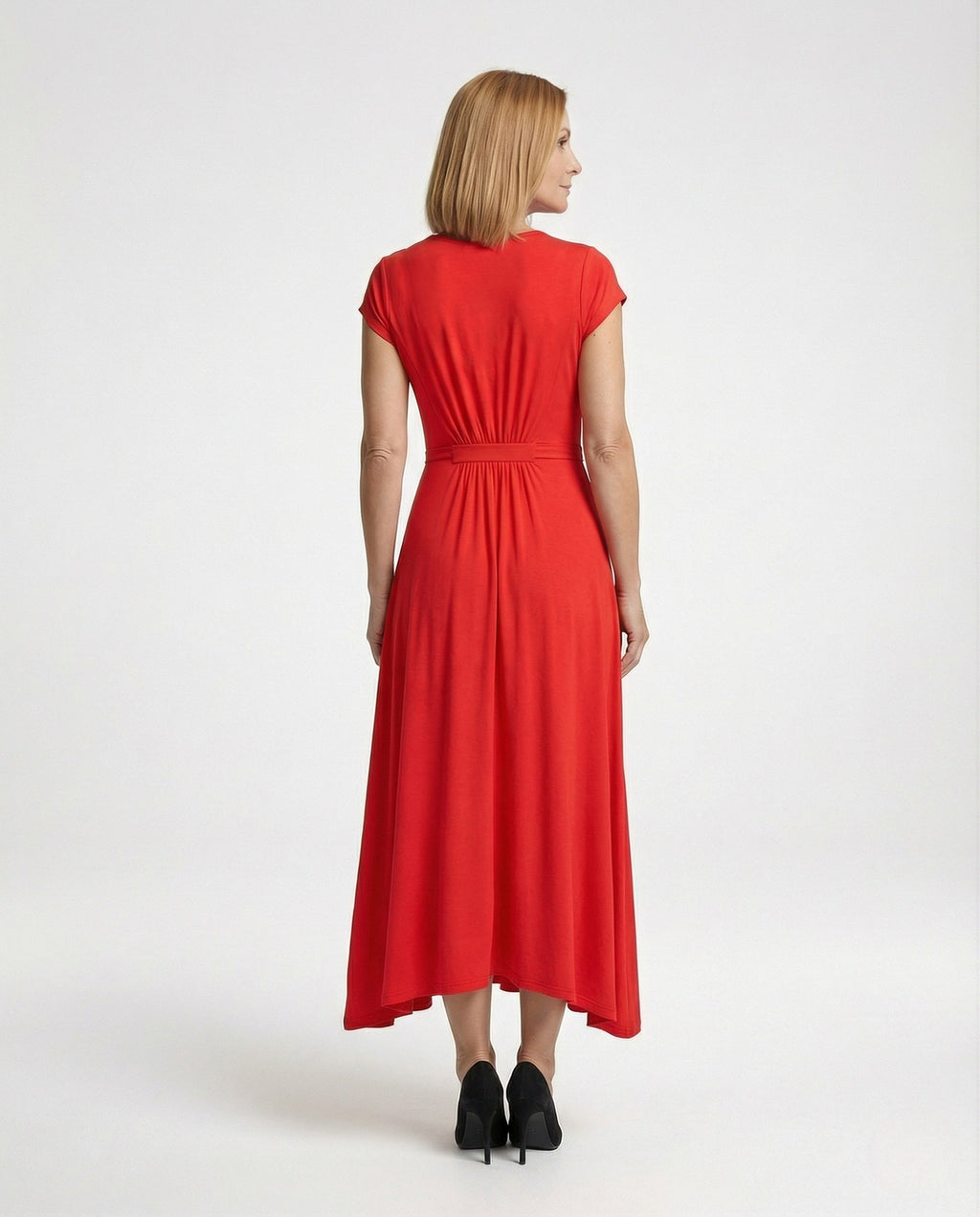 Women's Viscose Jersey Maxi Dress with Empire Waist - Back View