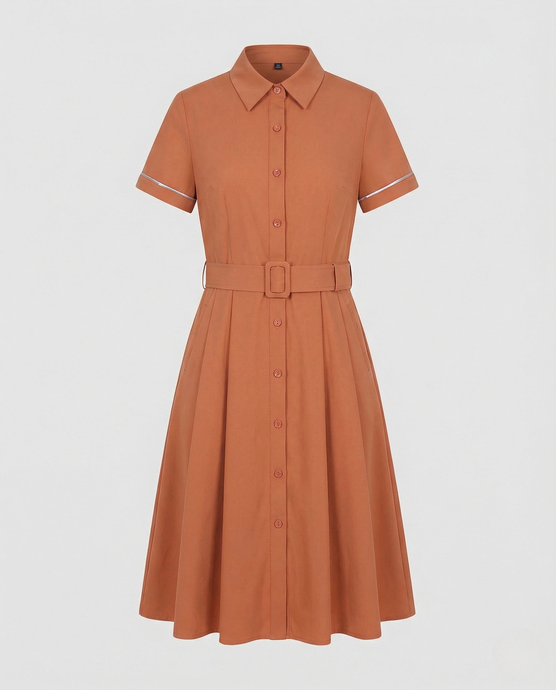 Women's A-Line Dress with Stand-Up Collar