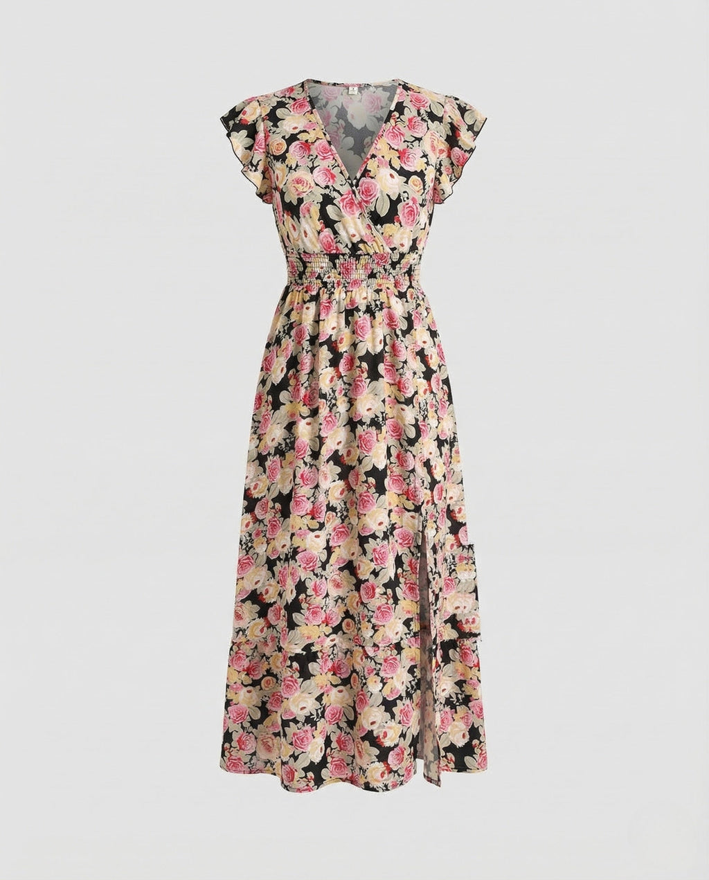 Women's Wrap Maxi Dress with Ruffle Tier