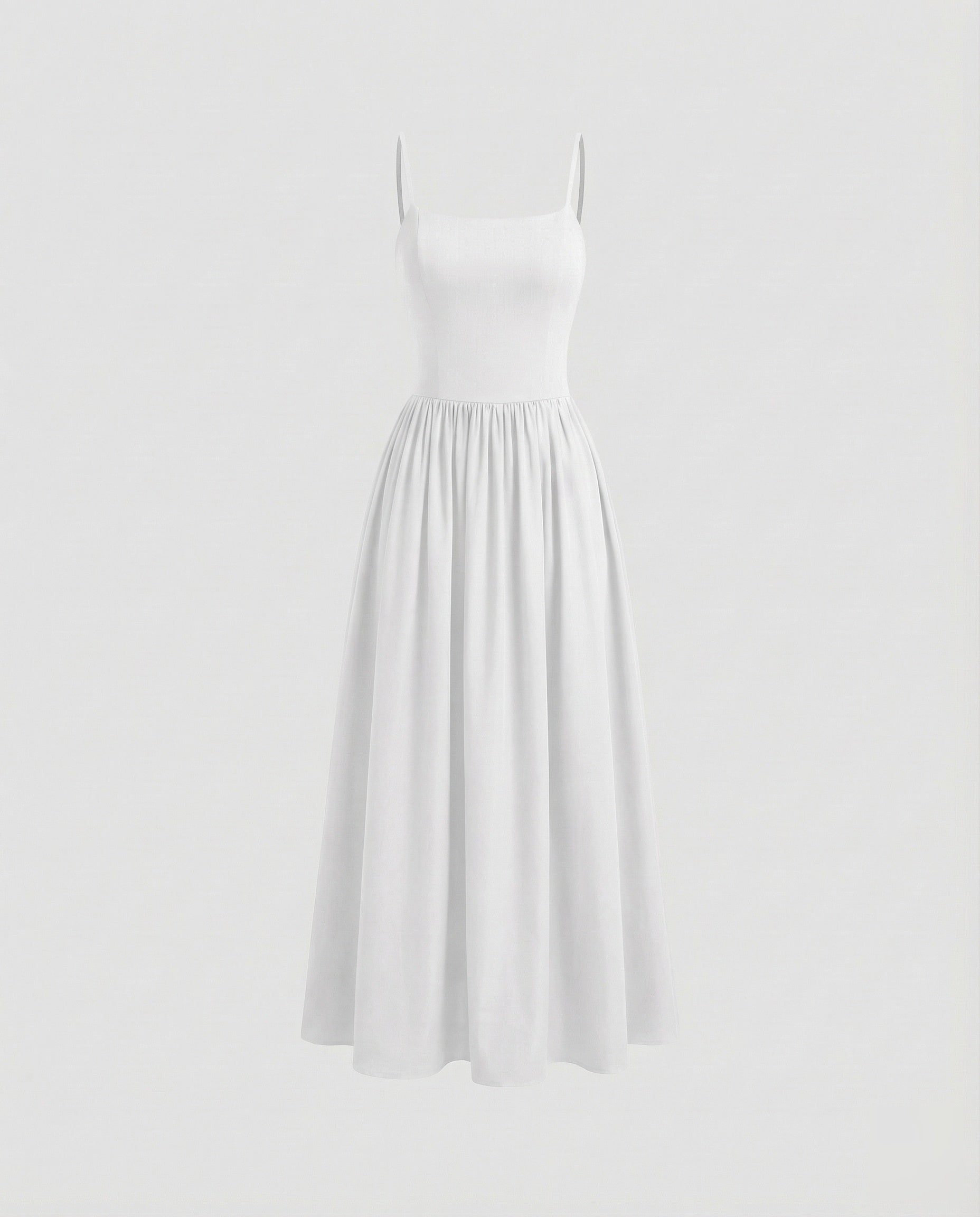 Women's Sleeveless Evening Dress with Square Neckline