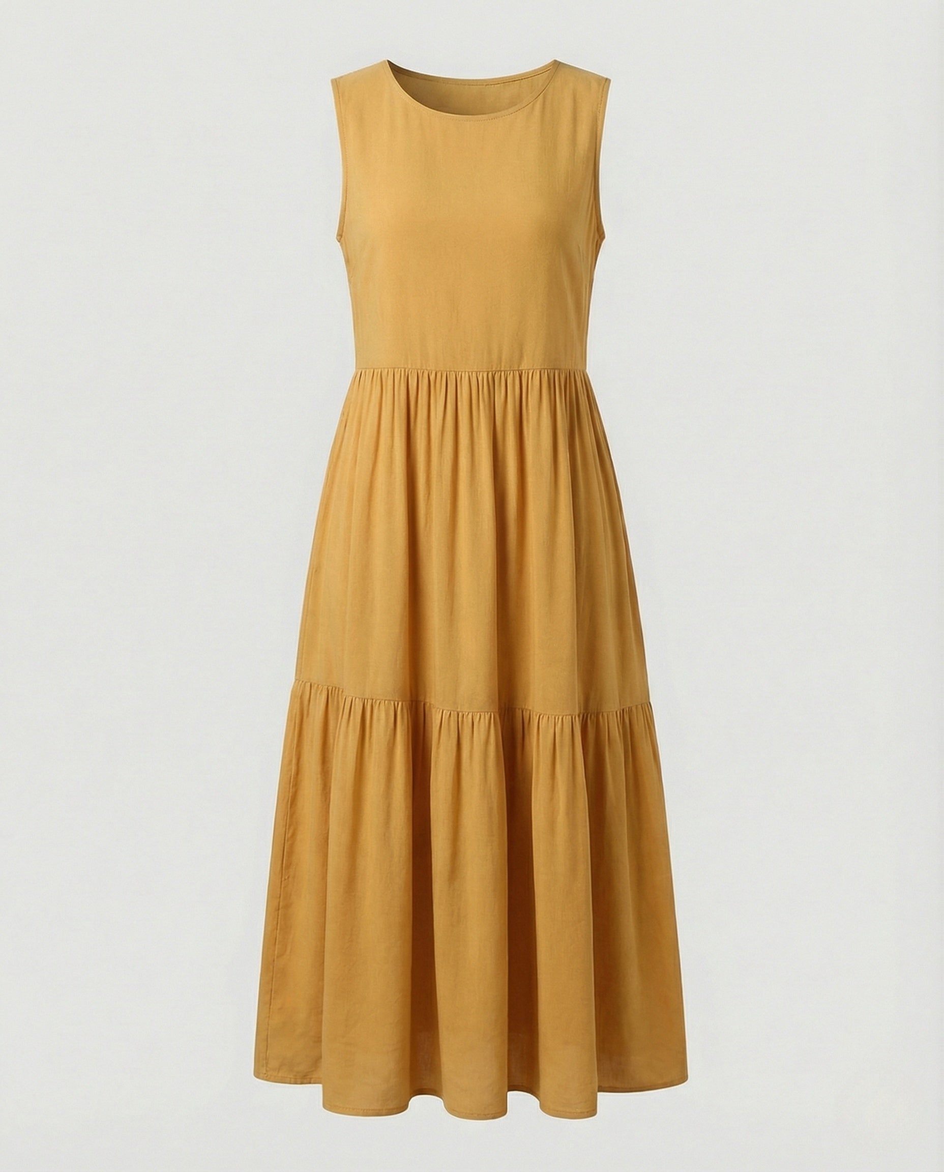 Women's Sleeveless Maxi Tiered Dress with Print