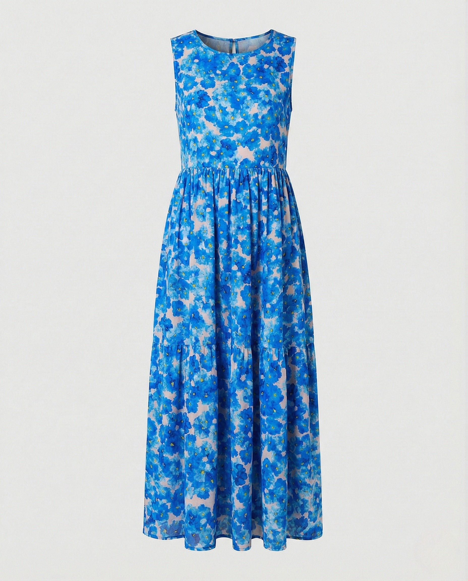 Women's Sleeveless Maxi Dress with Butterfly Print