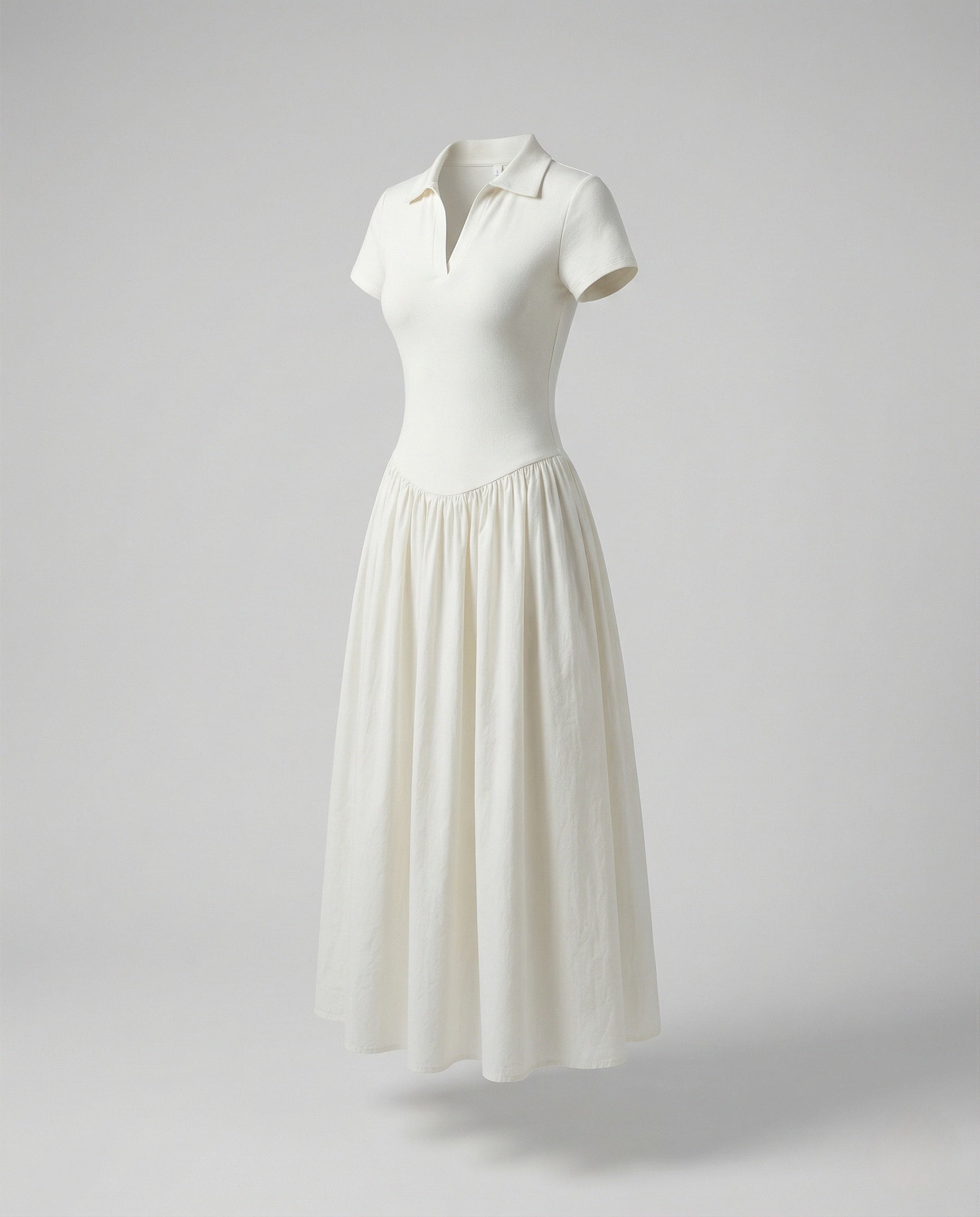 Women's Sleeveless Maxi Dress with Polo Collar
