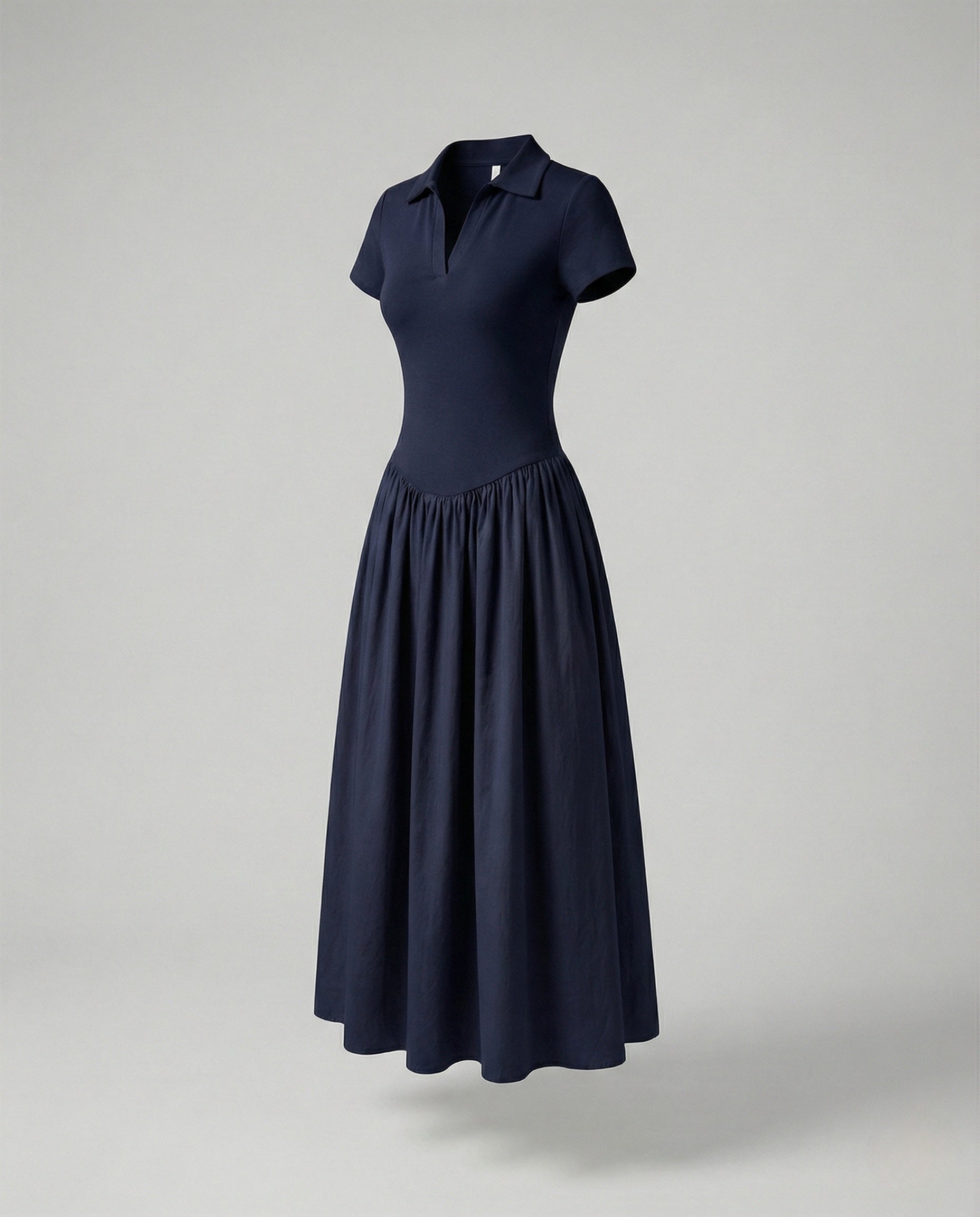 Women's Sleeveless Maxi Dress with Polo Collar