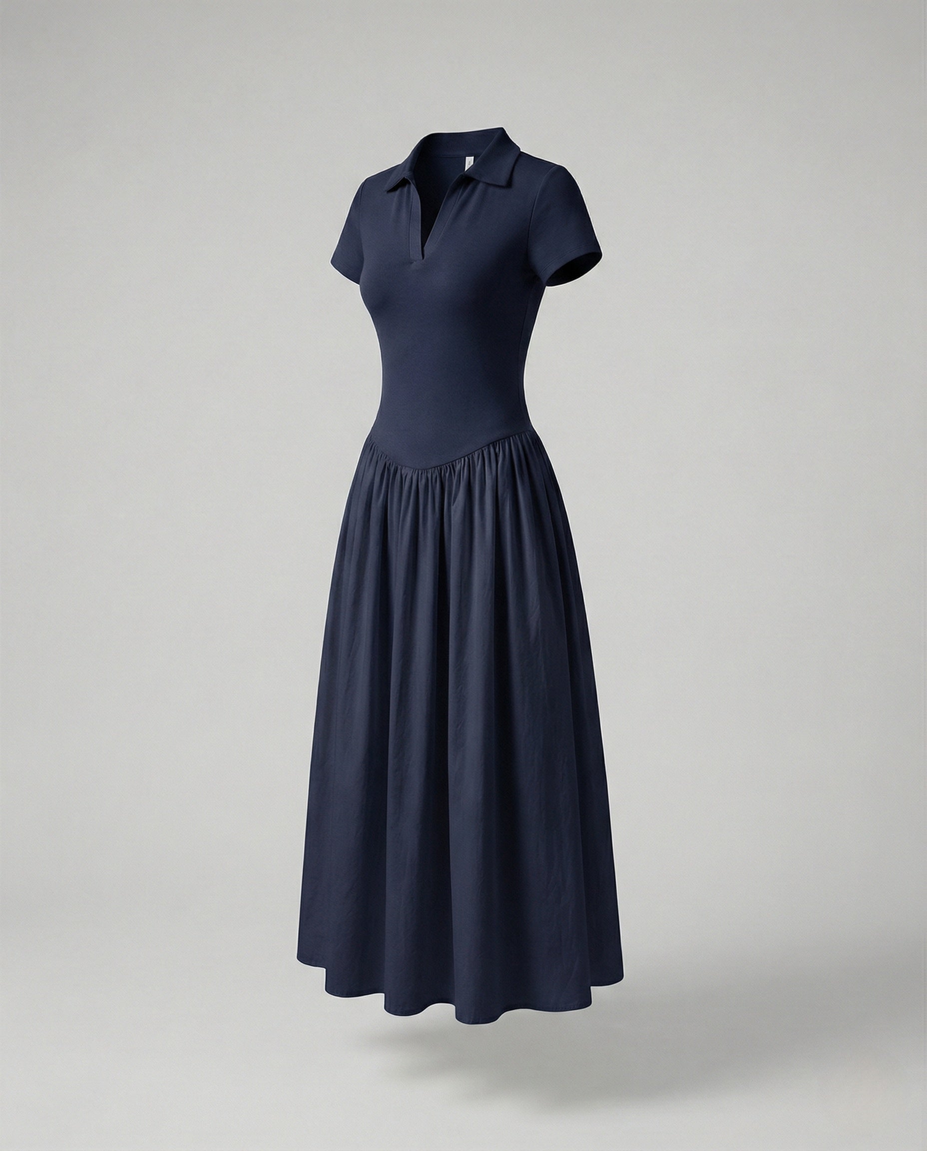 Women's Sleeveless Maxi Dress with Polo Collar