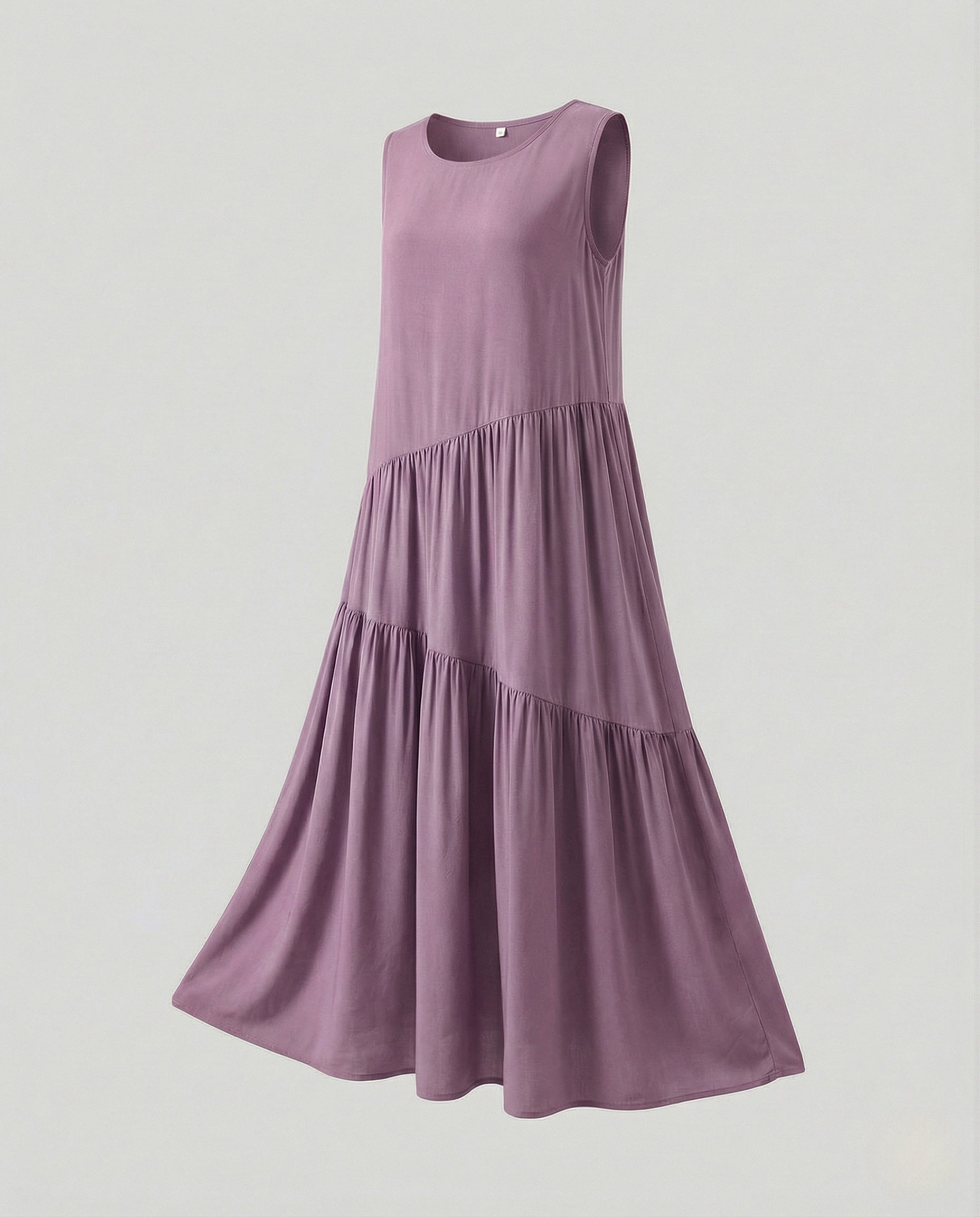 Women's Sleeveless Tiered Maxi Dress with Viscose