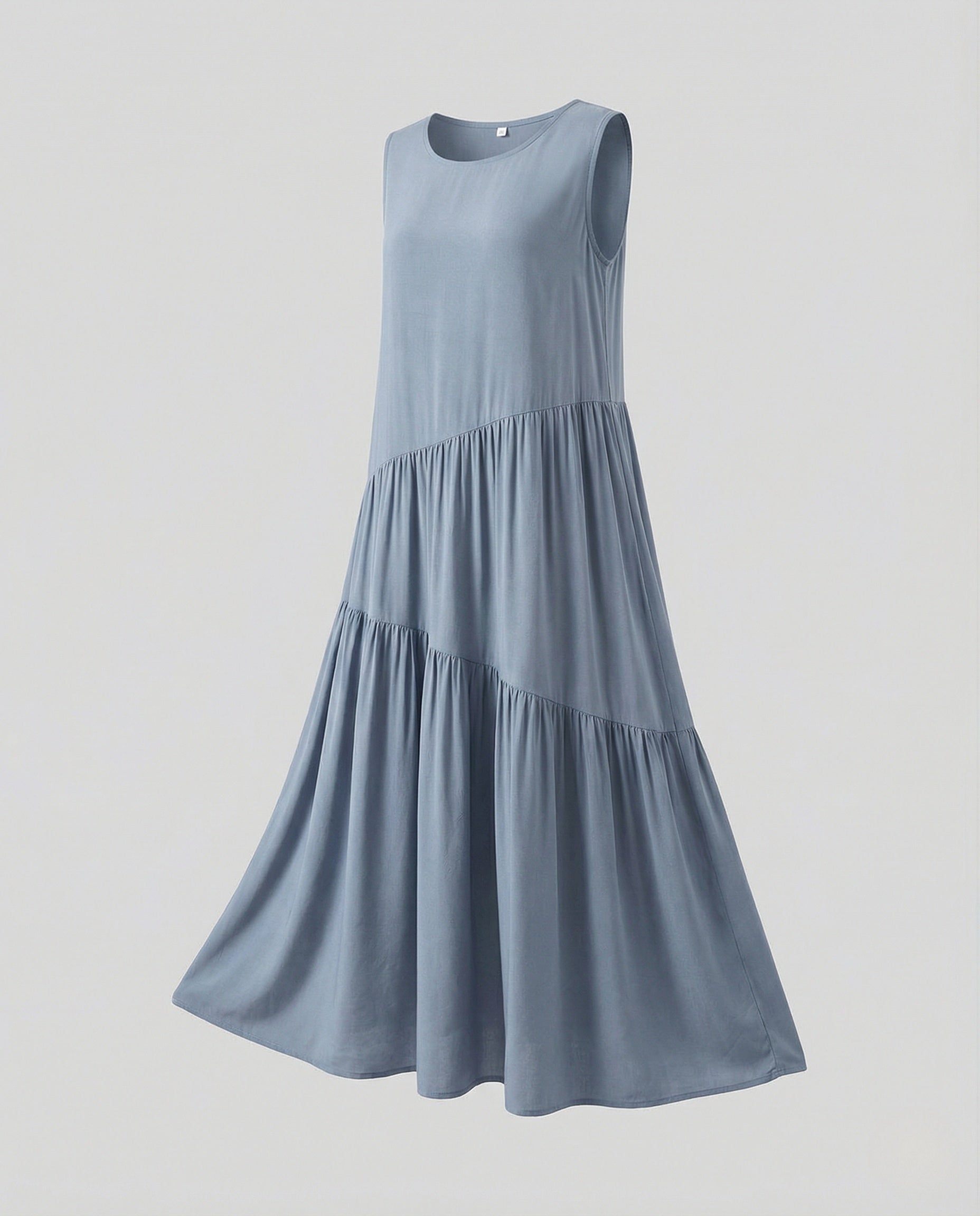 Women's Sleeveless Tiered Maxi Dress with Viscose