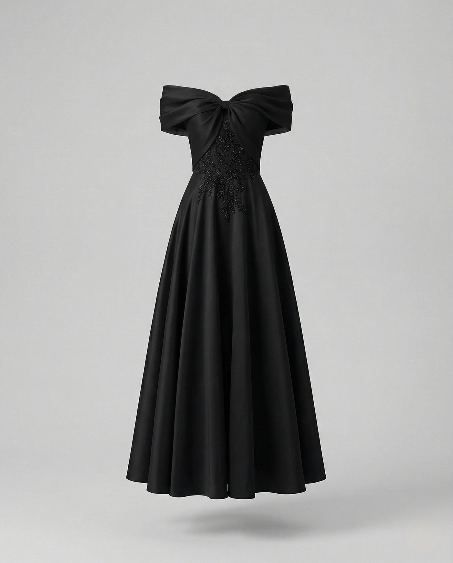 Women's Floor-Length Carmen Evening Dress with Lace