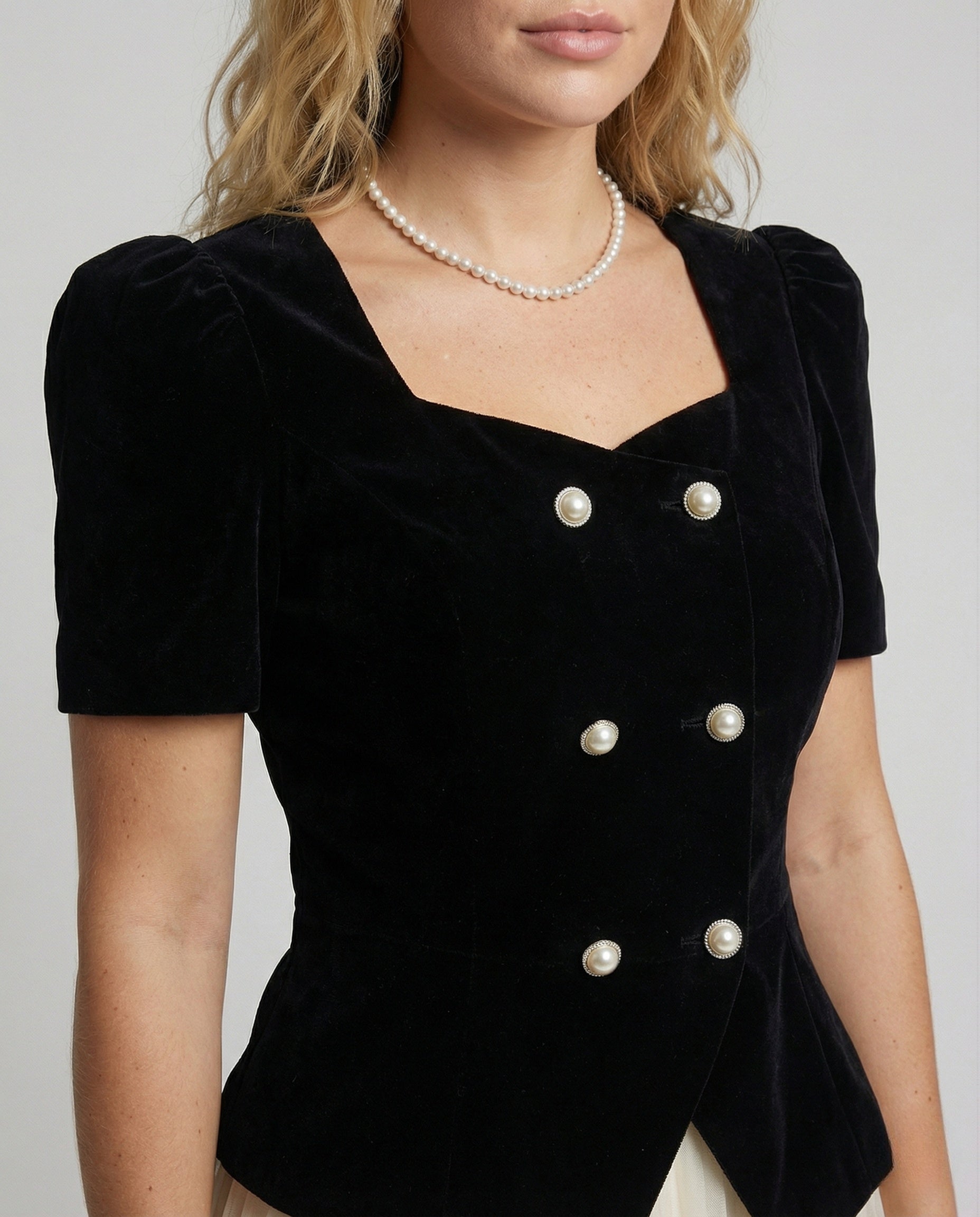 Women's Elegant Evening Set with Tulle Skirt - Close-Up Detail