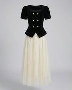 Women's Elegant Evening Set with Tulle Skirt