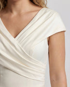 Women's Evening Dress with Cape Sleeves - Close-Up Detail