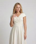 Women's Evening Dress with Cape Sleeves - Upper Body View