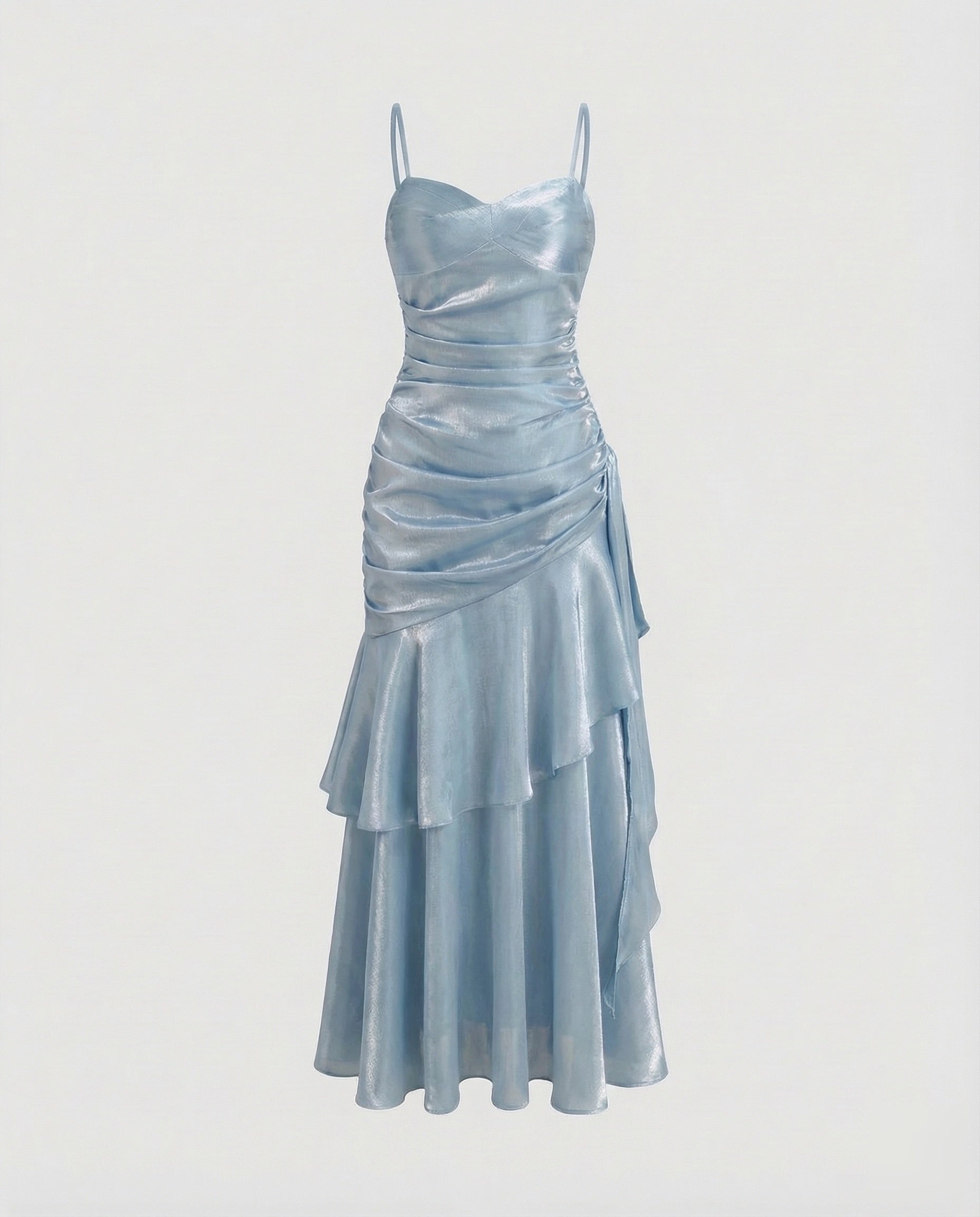 Women's Velvet Evening Dress with Ruffle Skirt