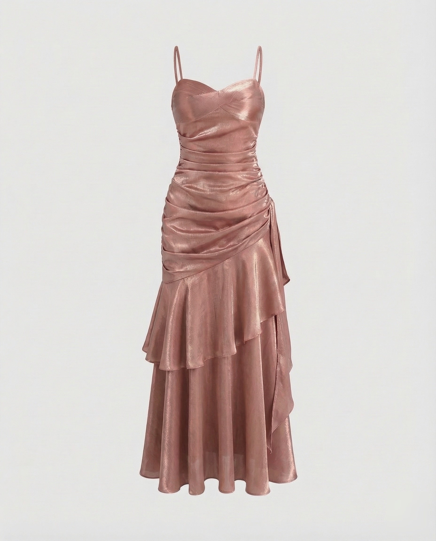 Women's Velvet Evening Dress with Ruffle Skirt
